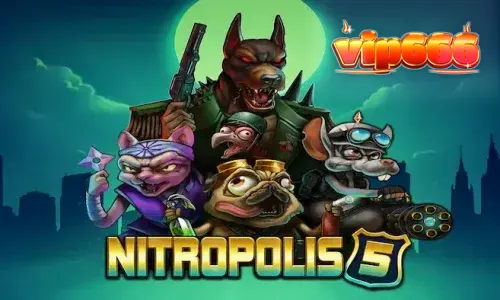 Tampilan visual intens dari slot Nitropolis 5 dengan elemen perang klan