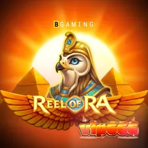 Tampilan antarmuka slot Reel of Ra dengan simbol koin dan tema Mesir Kuno